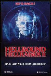 9x353 HELLBOUND: HELLRAISER II teaser 1sh '88 Clive Barker takes us on a descent into Hell, Pinhead