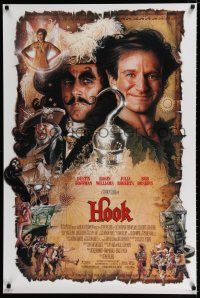 9x366 HOOK DS 1sh '91 art of pirate Dustin Hoffman & Robin Williams by Drew Struzan!