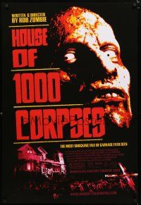 9x368 HOUSE OF 1000 CORPSES 1sh '03 Rob Zombie directed, creepy close-up horror image!