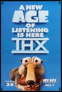 9x383 ICE AGE: DAWN OF THE DINOSAURS DS teaser 1sh '09 wacky prehistoric CGI!