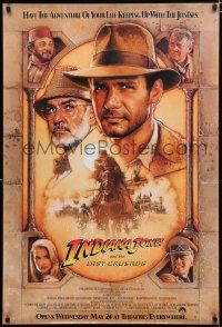 9x395 INDIANA JONES & THE LAST CRUSADE int'l advance 1sh '89 art of Ford & Sean Connery by Drew!