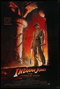 9x396 INDIANA JONES & THE TEMPLE OF DOOM 1sh '84 adventure is Ford's name, Bruce Wolfe art!