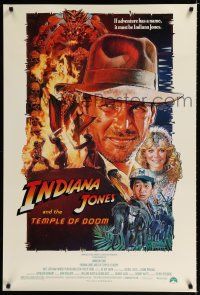 9x397 INDIANA JONES & THE TEMPLE OF DOOM 1sh '84 art of Harrison Ford by Drew Struzan!