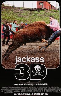 9x411 JACKASS 3D advance 1sh '10 Bam Margera, Ryan Dunn, best image of Johnny Knoxville!