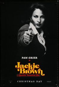 9x416 JACKIE BROWN teaser DS 1sh '97 Quentin Tarantino, cool image of Pam Grier in title role!