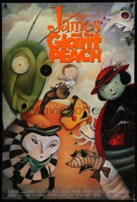 9x418 JAMES & THE GIANT PEACH 1sh '96 Walt Disney stop-motion fantasy cartoon, Lane Smith art!