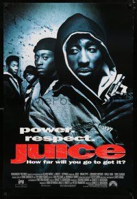 9x426 JUICE DS recalled 1sh '92 Ernest R. Dickerson directed, Omar Epps, Tupac Shakur w/gun!