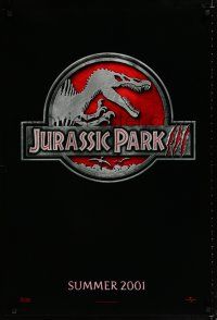 9x429 JURASSIC PARK 3 teaser DS 1sh '01 Sam Neill, William H. Macy, cool dinosaur artwork!