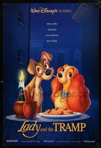 9x439 LADY & THE TRAMP int'l DS 1sh R97 Walt Disney romantic canine dog classic cartoon!