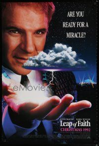 9x447 LEAP OF FAITH int'l advance DS 1sh '92 religious Steve Martin, are you ready for a miracle!