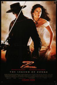9x448 LEGEND OF ZORRO int'l advance DS 1sh '05 Antonio Banderas, sexy Catherine Zeta-Jones!