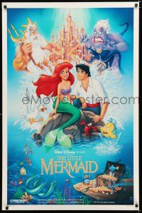 9x456 LITTLE MERMAID DS 1sh '89 great art of Ariel & cast, Disney underwater cartoon!