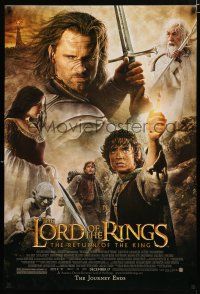 9x465 LORD OF THE RINGS: THE RETURN OF THE KING advance DS 1sh '03 Tolkien, cool cast montage!