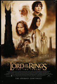9x469 LORD OF THE RINGS: THE TWO TOWERS int'l DS 1sh '02 Peter Jackson epic, montage of cast!