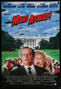 9x495 MARS ATTACKS! 1sh '96 directed by Tim Burton, Jack Nicholson, Glenn Close, Brosnan!