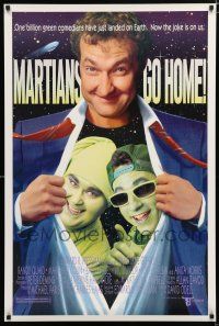 9x497 MARTIANS GO HOME 1sh '89 wacky alien Mona Lisa, Randy Quaid, Margaret Colin!