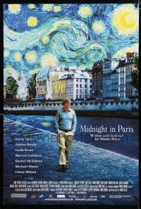 9x511 MIDNIGHT IN PARIS DS 1sh '11 cool image of Owen Wilson under Van Gogh's Starry Night!