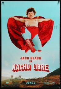 9x542 NACHO LIBRE teaser DS 1sh '06 wacky image of Mexican luchador wrestler Jack Black!