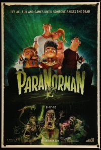 9x581 PARANORMAN advance DS 1sh '12 all fun and games until someone raises the dead!