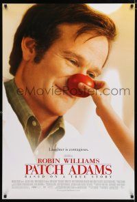 9x583 PATCH ADAMS DS 1sh '98 doctor Robin Williams, Monica Potter, laughter is contagious!