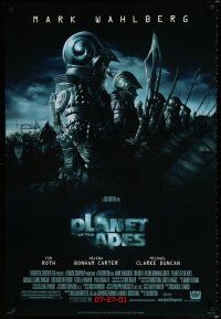 9x597 PLANET OF THE APES style C advance DS 1sh '01 Tim Burton, close-up image of huge ape army!
