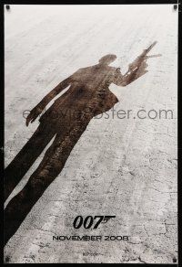 9x613 QUANTUM OF SOLACE teaser DS 1sh '08 cool silhouette of Daniel Craig as James Bond 007!
