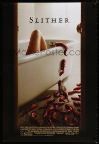 9x689 SLITHER DS 1sh '06 great image of slimy creatures attacking woman in bath!