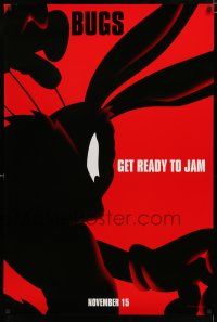 9x697 SPACE JAM teaser DS 1sh '96 basketball, cool silhouette artwork of Bugs Bunny!