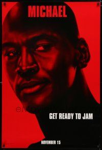 9x698 SPACE JAM teaser DS 1sh '96 cool close-up of basketball star Michael Jordan!