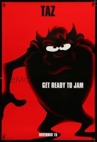 9x700 SPACE JAM teaser DS 1sh '96 Michael Jordan, cool art of the Tazmanian Devil!