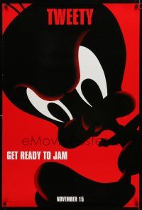 9x699 SPACE JAM teaser DS 1sh '96 great shadowy image of Tweety Bird!