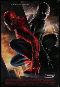 9x709 SPIDER-MAN 3 textured 1sh '07 image of Tobey Maguire in red & black costumes!