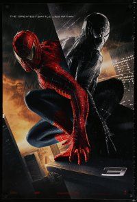 9x708 SPIDER-MAN 3 textured greatest red/black style teaser DS 1sh '07 Maguire in costume!