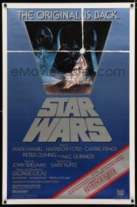 9x733 STAR WARS 1sh R82 George Lucas classic sci-fi epic, great art by Tom Jung!
