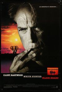 9x822 WHITE HUNTER, BLACK HEART DS 1sh '90 super close up of Clint Eastwood as director John Huston