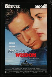 9x831 WISDOM 1sh '86 Demi Moore & Emilio Estevez are in love & rob banks!