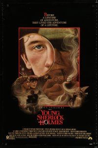 9x847 YOUNG SHERLOCK HOLMES 1sh '85 Steven Spielberg, Nicholas Rowe, really cool detective art!