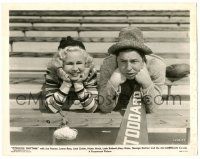 9y196 COLLEGE RHYTHM 8x10.25 still '34 Joe Penner & Lydia Roberti lay down on stadium bleachers!