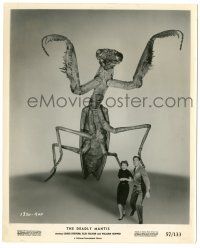 9y229 DEADLY MANTIS 8.25x10 still '57 cool special effects image of giant monster chasing couple!