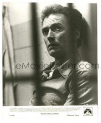 9y286 ESCAPE FROM ALCATRAZ 8x10 still '79 c/u of Clint Eastwood behind bars, directed by Don Siegel