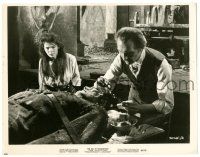9y289 EVIL OF FRANKENSTEIN 8x10 still '64 woman watches Peter Cushing operate on his monster!