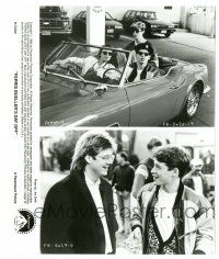 9y296 FERRIS BUELLER'S DAY OFF 8x9.75 still '86 Broderick, Sara, Ruck in Ferrari, John Hughes candid