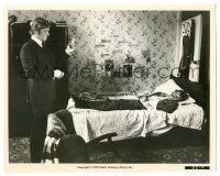 9y337 GET CARTER 8x10.25 still '71 Michael Caine visits beat up Alun Armstrong in his room!