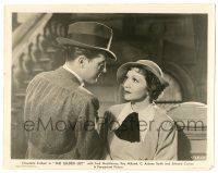 9y350 GILDED LILY 8x10.25 still '35 great close up of Claudette Colbert & Ray Milland!