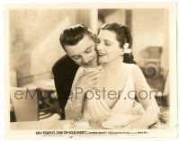9y357 GIVE ME YOUR HEART 8x10.25 still '36 George Brent nuzzles beautiful Kay Francis from behind!