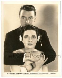 9y358 GIVE ME YOUR HEART 8x10.25 still '36 posed c/u of George Brent hugging beautiful Kay Francis!