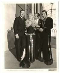 9y367 GOIN' TO TOWN candid 8x10.25 still '35 Mae West with three male co-stars on studio lot!