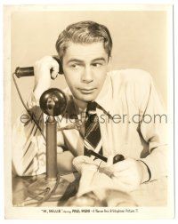 9y403 HI NELLIE 8x10.25 still '34 great close up of Paul Muni with telephone & tobacco pipe!