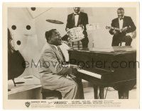 9y437 JAMBOREE 8x10.25 still '57 great close up of Fats Domino singing at the piano!