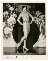 9y459 JESSIE MATTHEWS 8x10 still '36 full-length in skin-tight jeweled outfit from It's Love Again!
